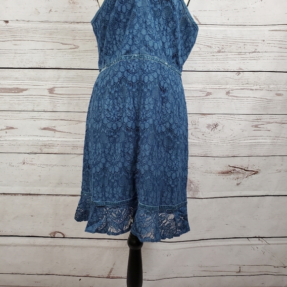 NWT Chelsea 28 halter lace navy sheath dress - Picture 10 of 12